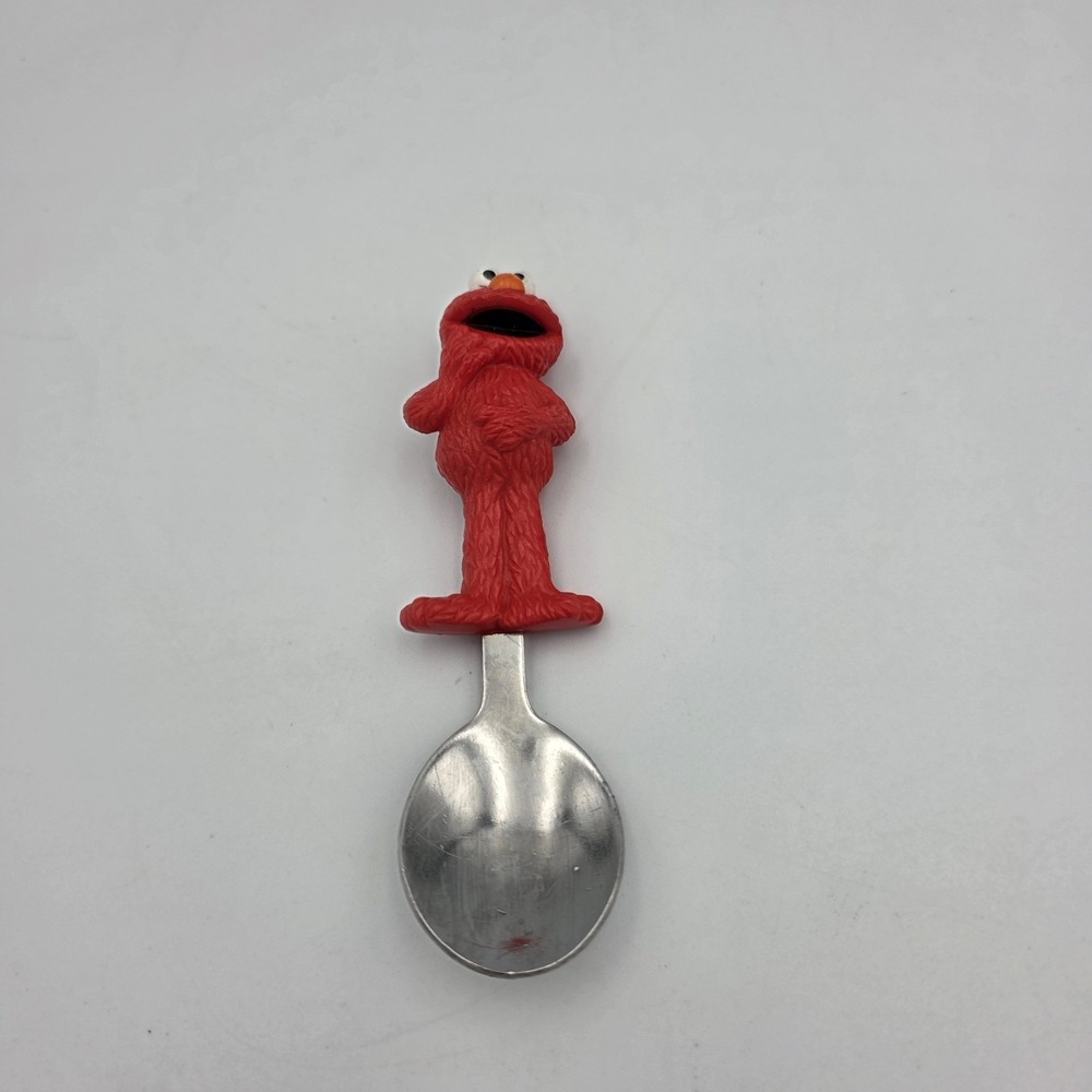 Vtg Munchkin Sesame Street Elmo Kids Baby Silverware Spoon Flatware Red